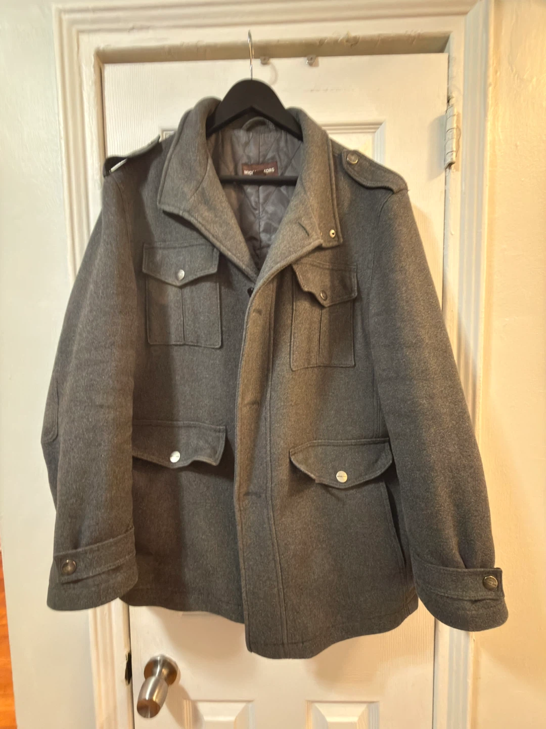 Michael Kors Men's Wool Blend Military Style Jacket