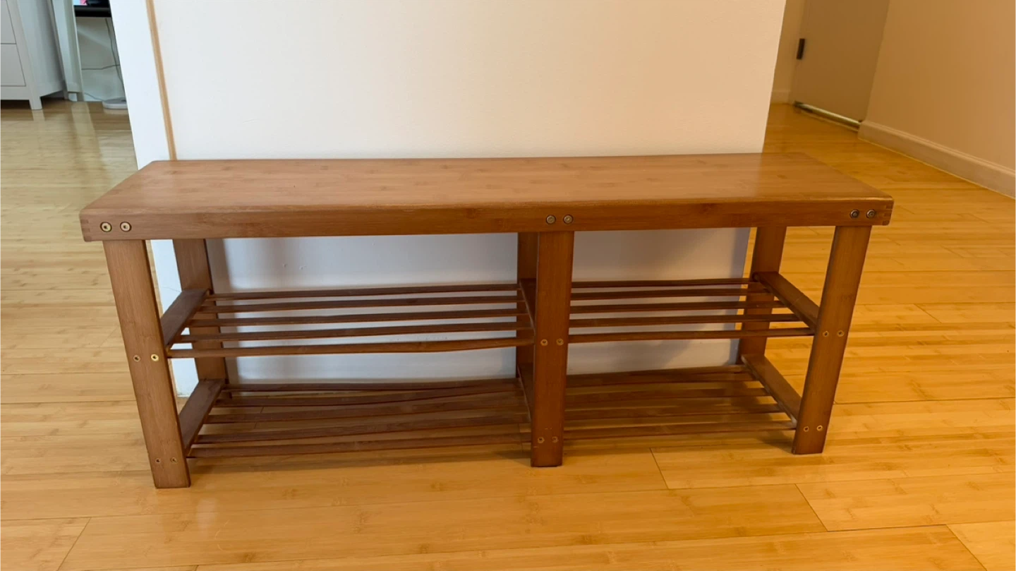 Wooden Shoe Rack Bench - photo 2