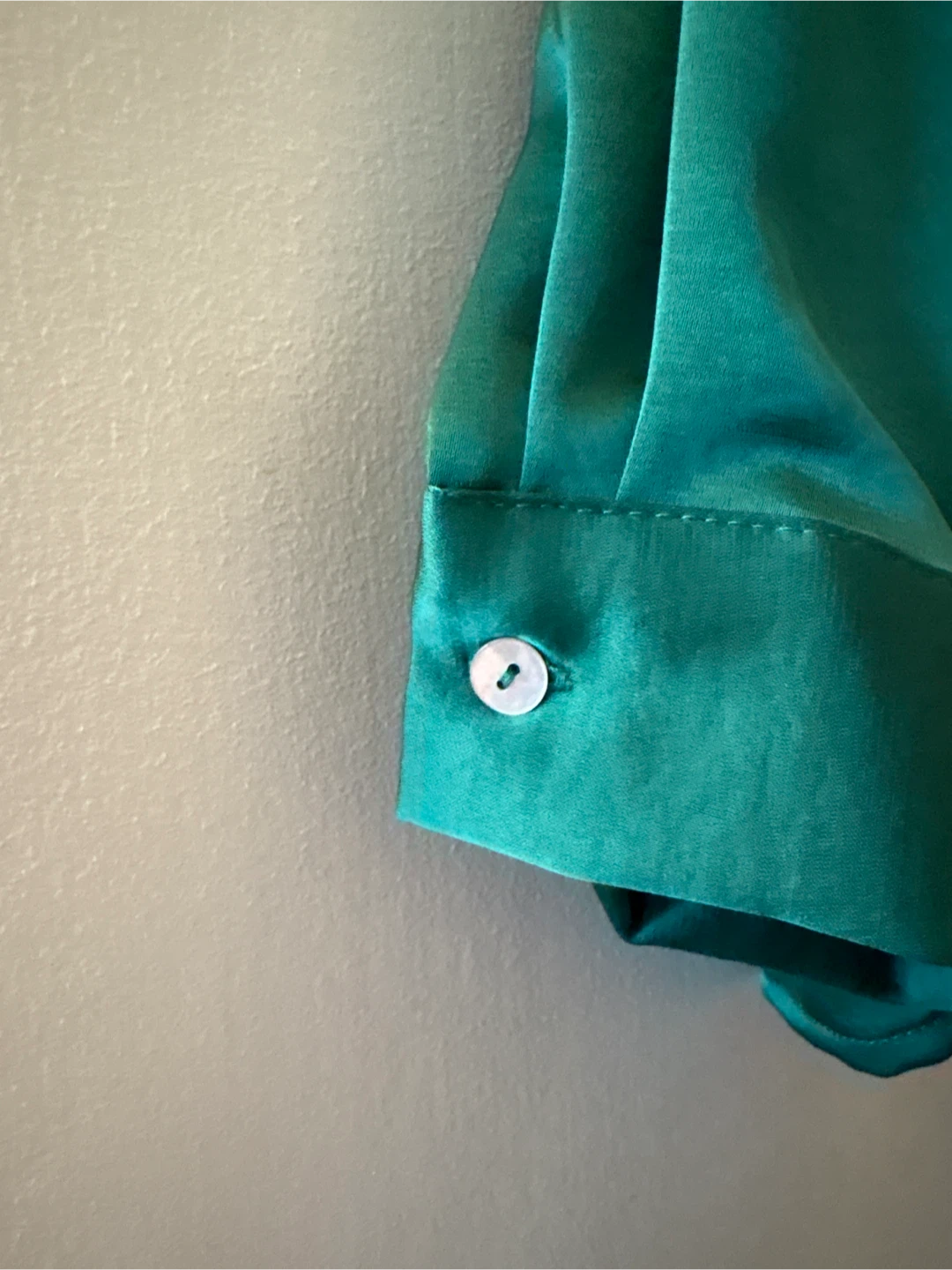 ZARA Emerald Green Satin Button-Up Shirt - photo 4
