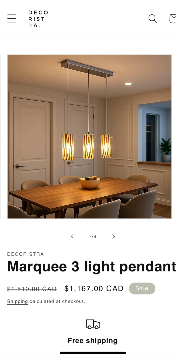 DECORISTRA Marquee 3 Light Pendant Light Fixture - photo 4