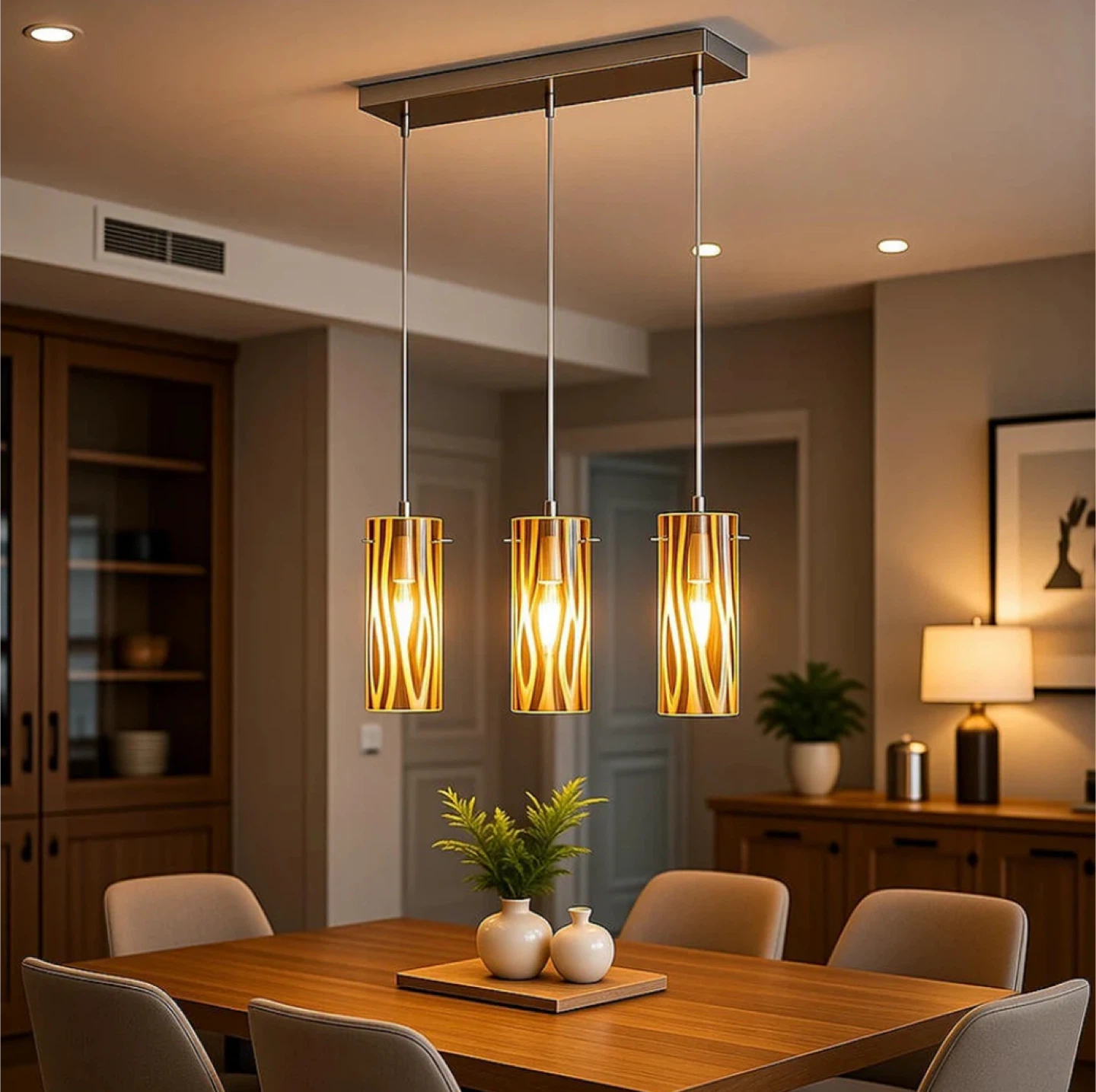 DECORISTRA Marquee 3 Light Pendant Light Fixture