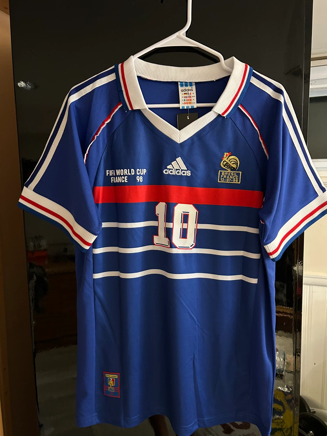 Adidas France 1998 World Cup Zidane #10 Soccer Jersey - photo 4