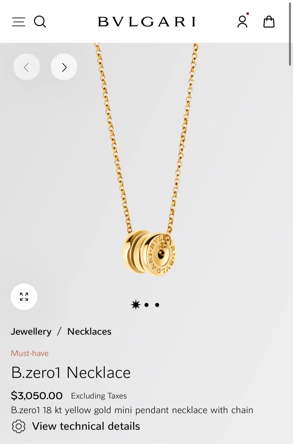 Bvlgari B.zero1 18kt Yellow Gold Mini Pendant Necklace - photo 3