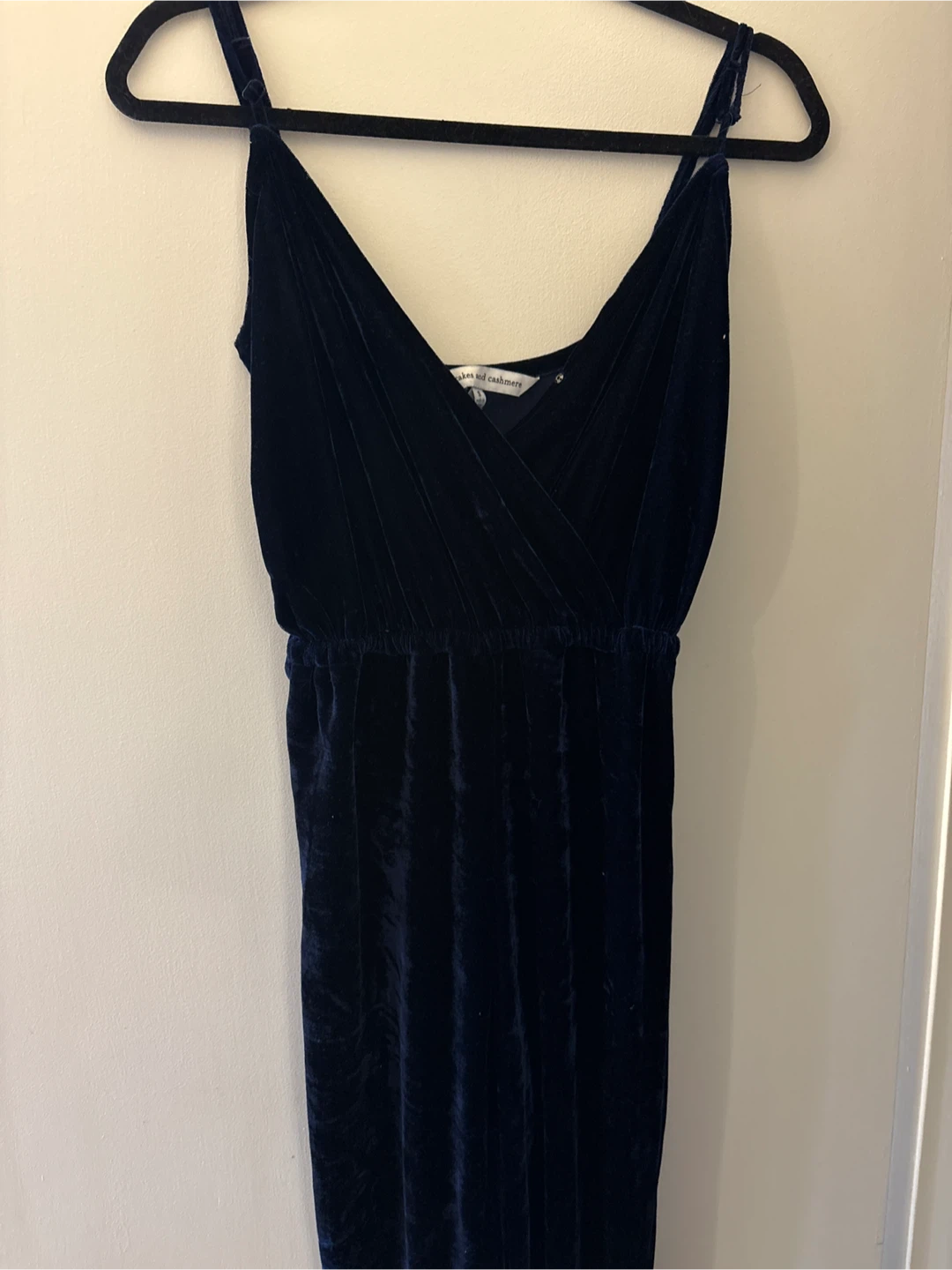 Cakes and Cashmere Navy Velvet Jumpsuit Size S