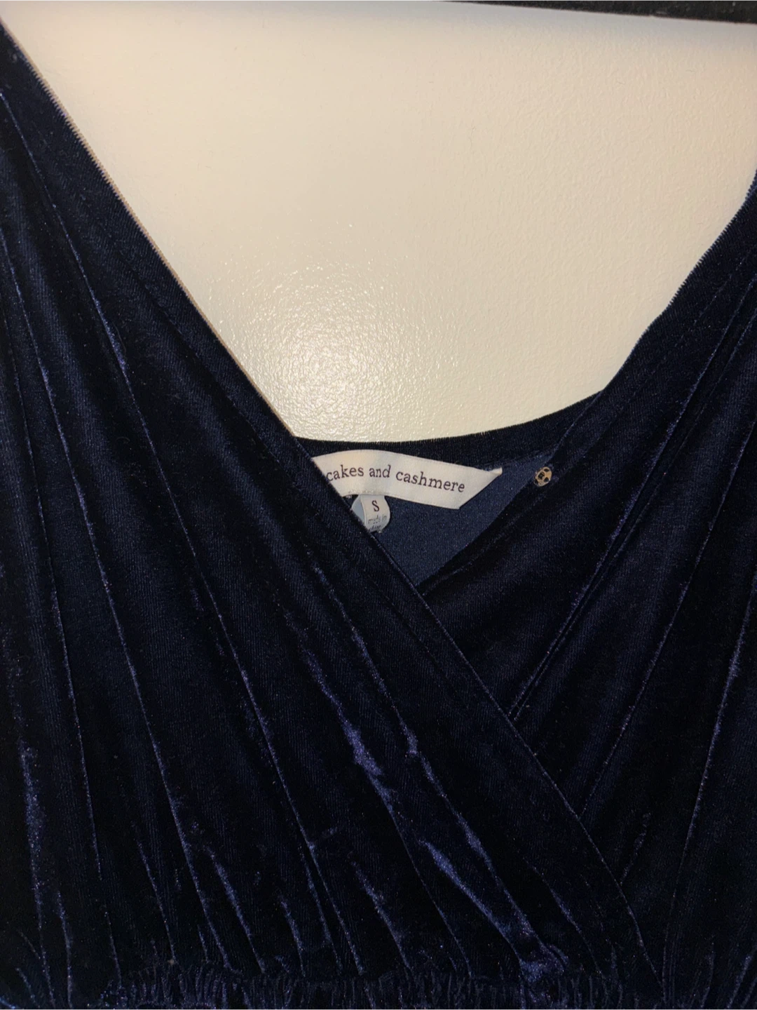 Cakes and Cashmere Navy Velvet Jumpsuit Size S - photo 3