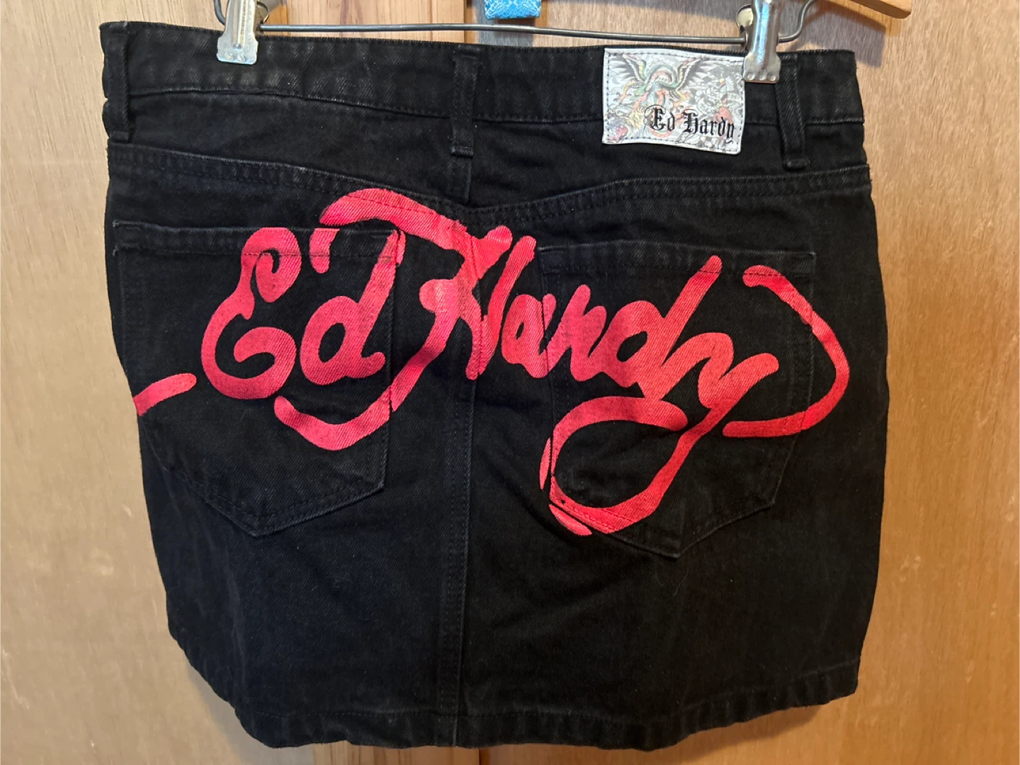 Ed Hardy Denim Mini Skirt with Tiger Graphic - photo 3