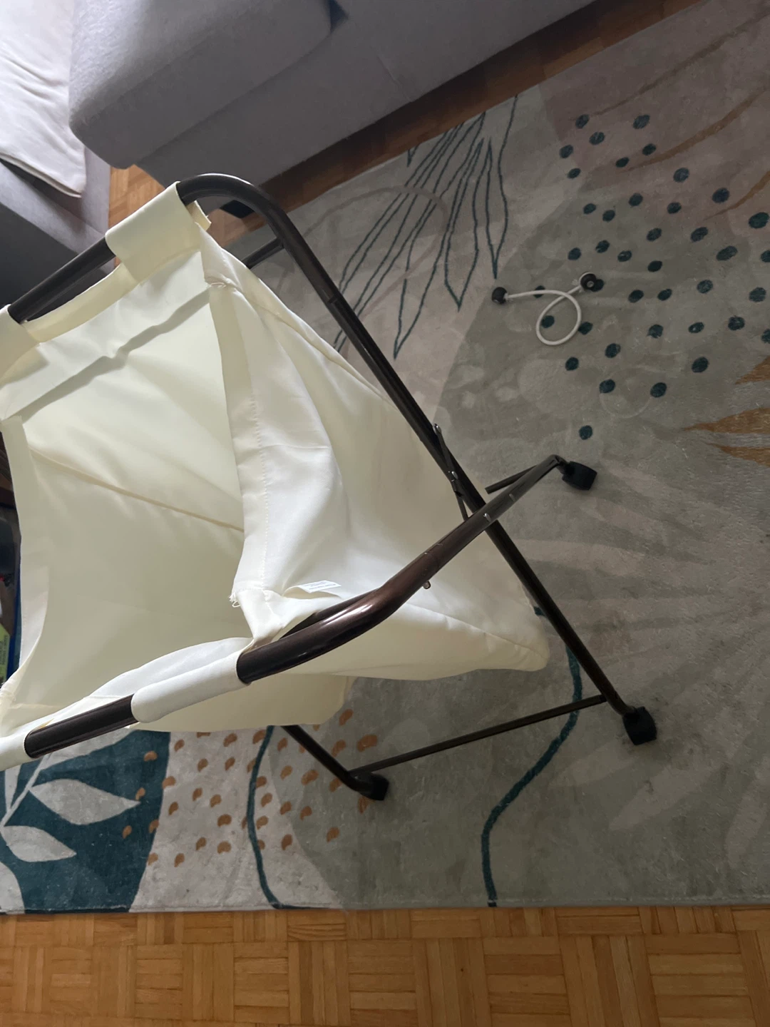 Cream Laundry Hamper with Metal Frame - photo 2