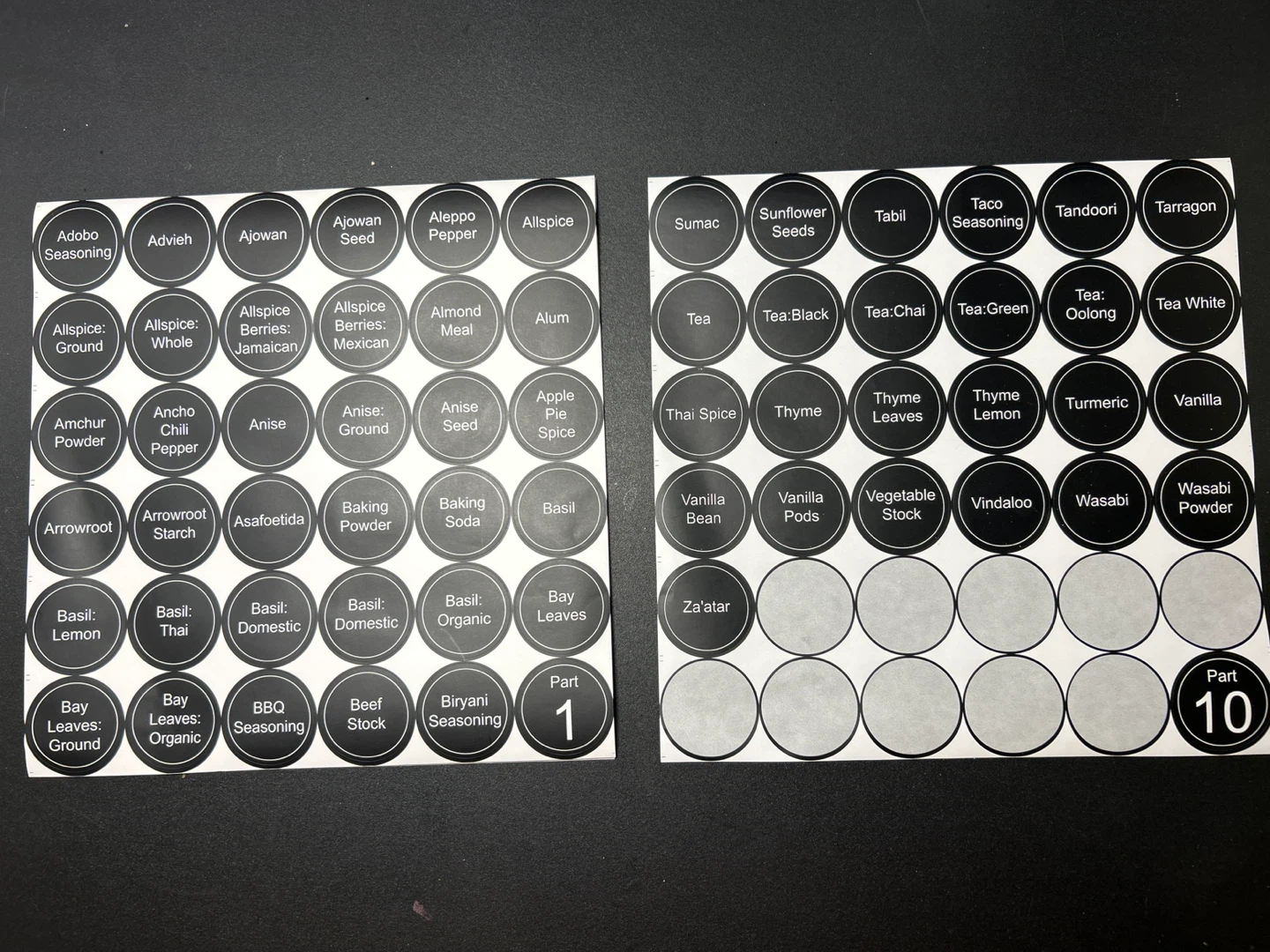 Spice Jar Labels Stickers - Assorted Spices A-Z - photo 2