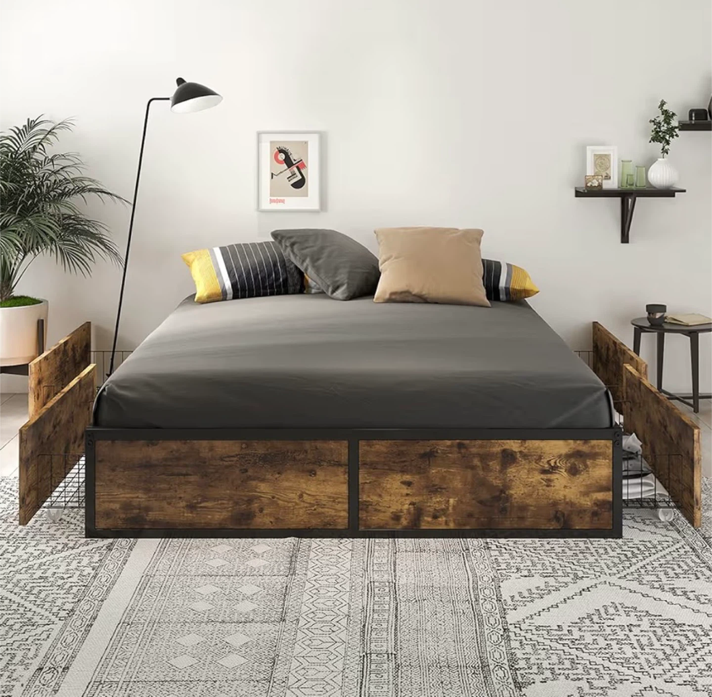 Full Size Bed Frame with 4 Drawers - photo 3