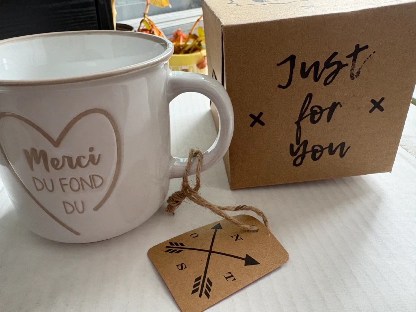 🥕Teacher gift-Ceramic Mug with "Merci Du Fond Du" Heart Design - photo 3