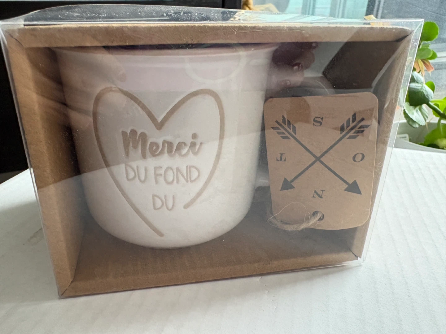 🥕Teacher gift-Ceramic Mug with "Merci Du Fond Du" Heart Design