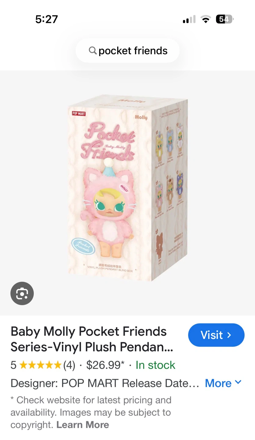 🥕Baby Molly Pocket Friends Series Blind Box Plush Pendant - photo 2