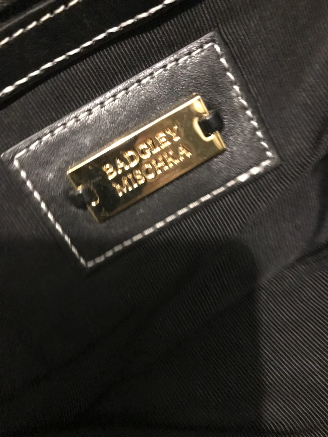 Badgley Mischka Black Leather Satchel Handbag - photo 5