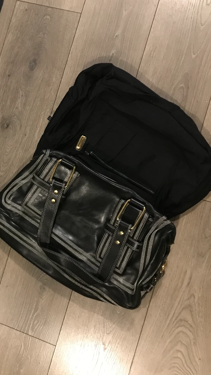 Badgley Mischka Black Leather Satchel Handbag - photo 4