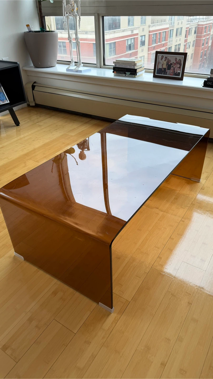 Amber Glass Coffee Table