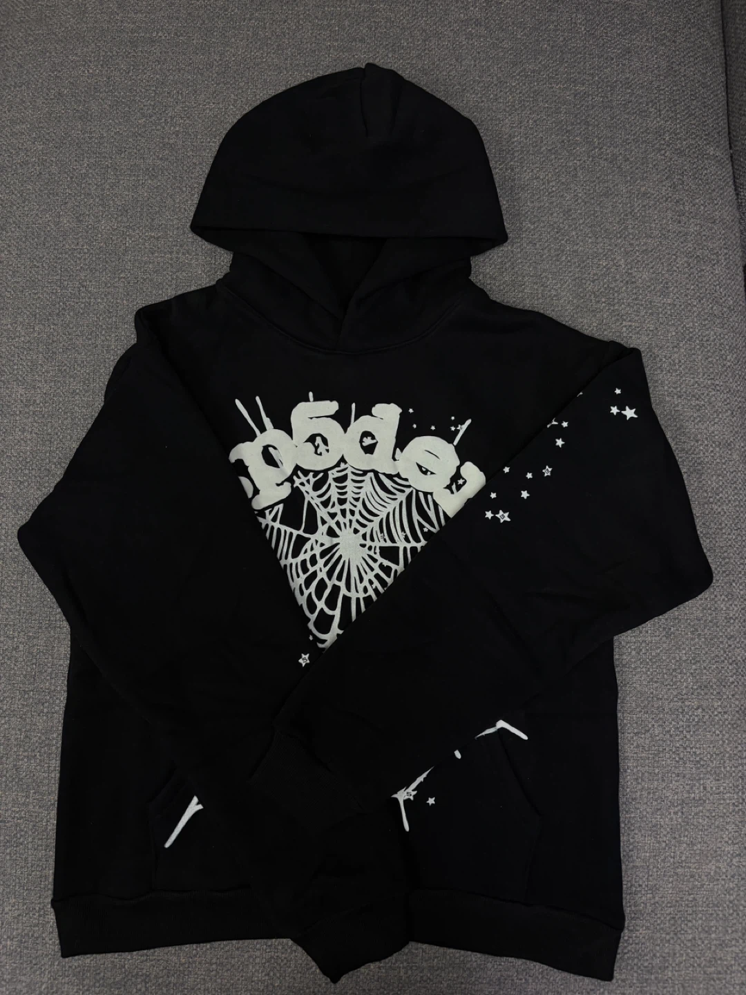 Sp5der Hoodie Black Spider Web Graphic OG