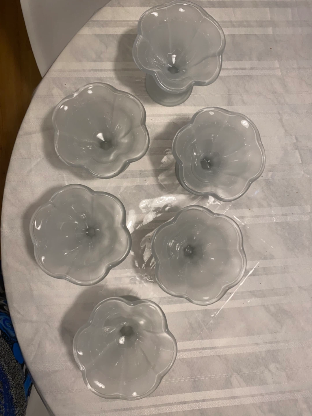 Set of 6 Frosted Glass Dessert Bowls