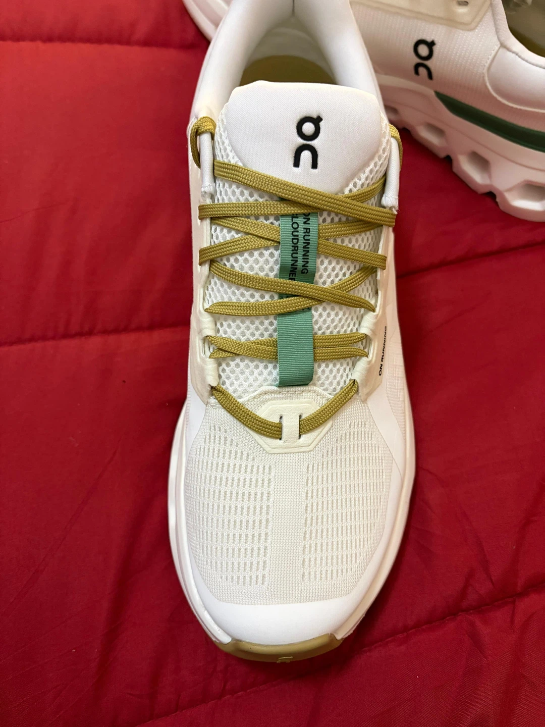 On Cloudrunner White/Green Running Shoes - photo 2