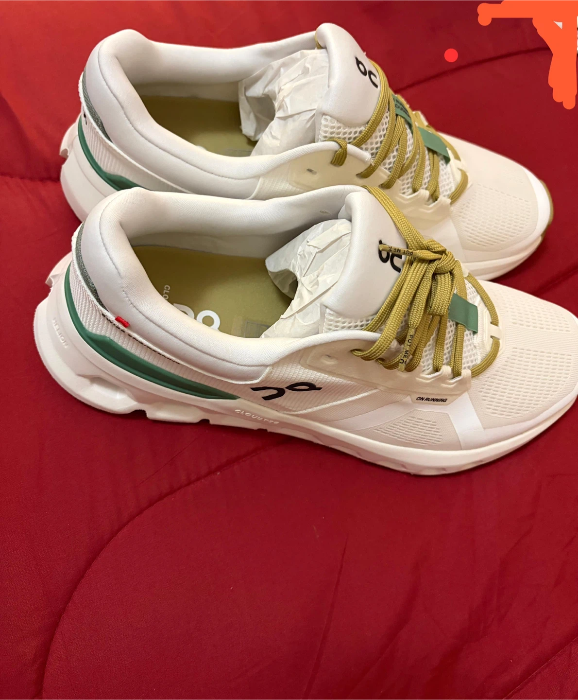 On Cloudrunner White/Green Running Shoes - photo 5