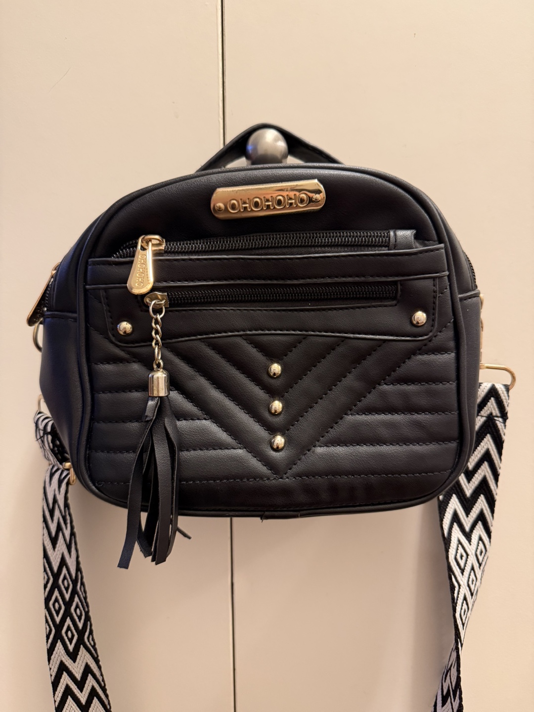 OHOHOHO Black Quilted Small Backpack Purse - photo 2