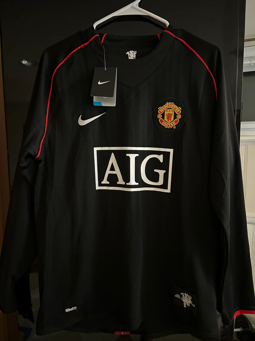 Manchester United Ronaldo #7 Black Long Sleeve Soccer Jersey