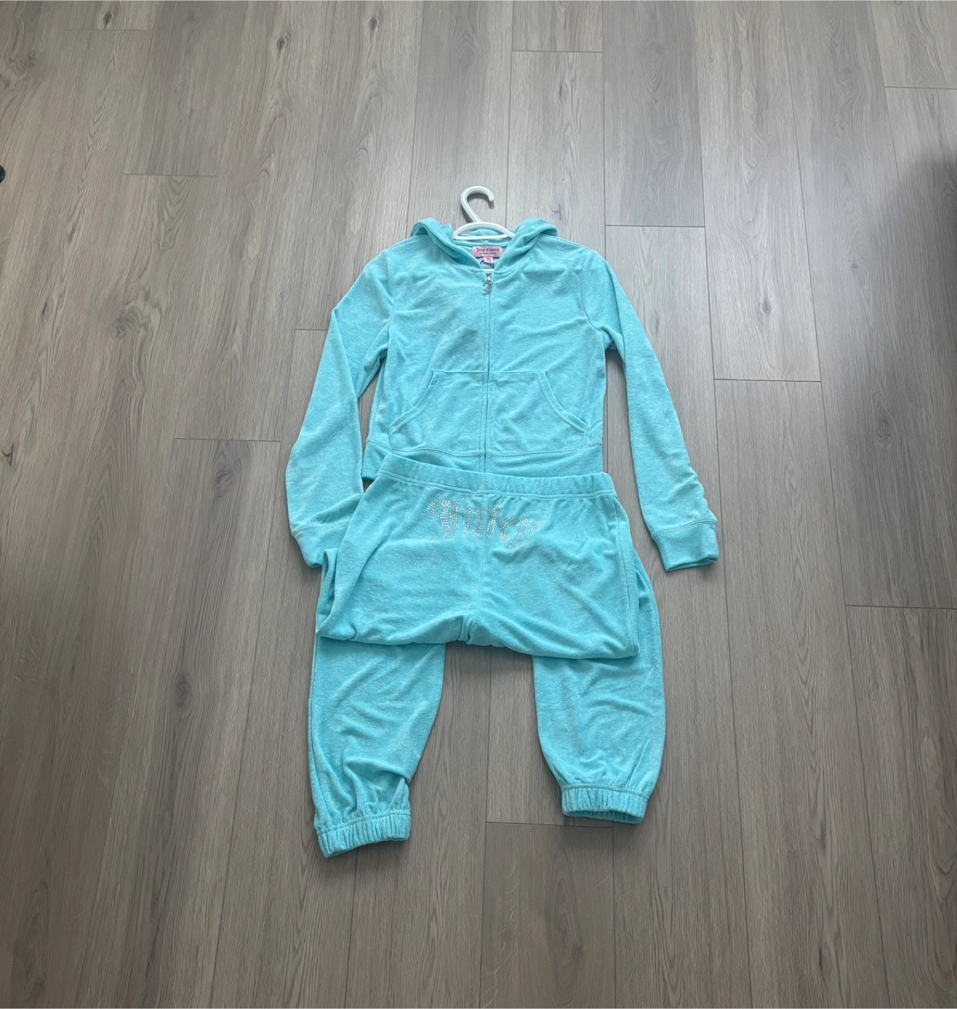 New with tag Juicy Couture crystal blue tracksuit set size M - photo 2