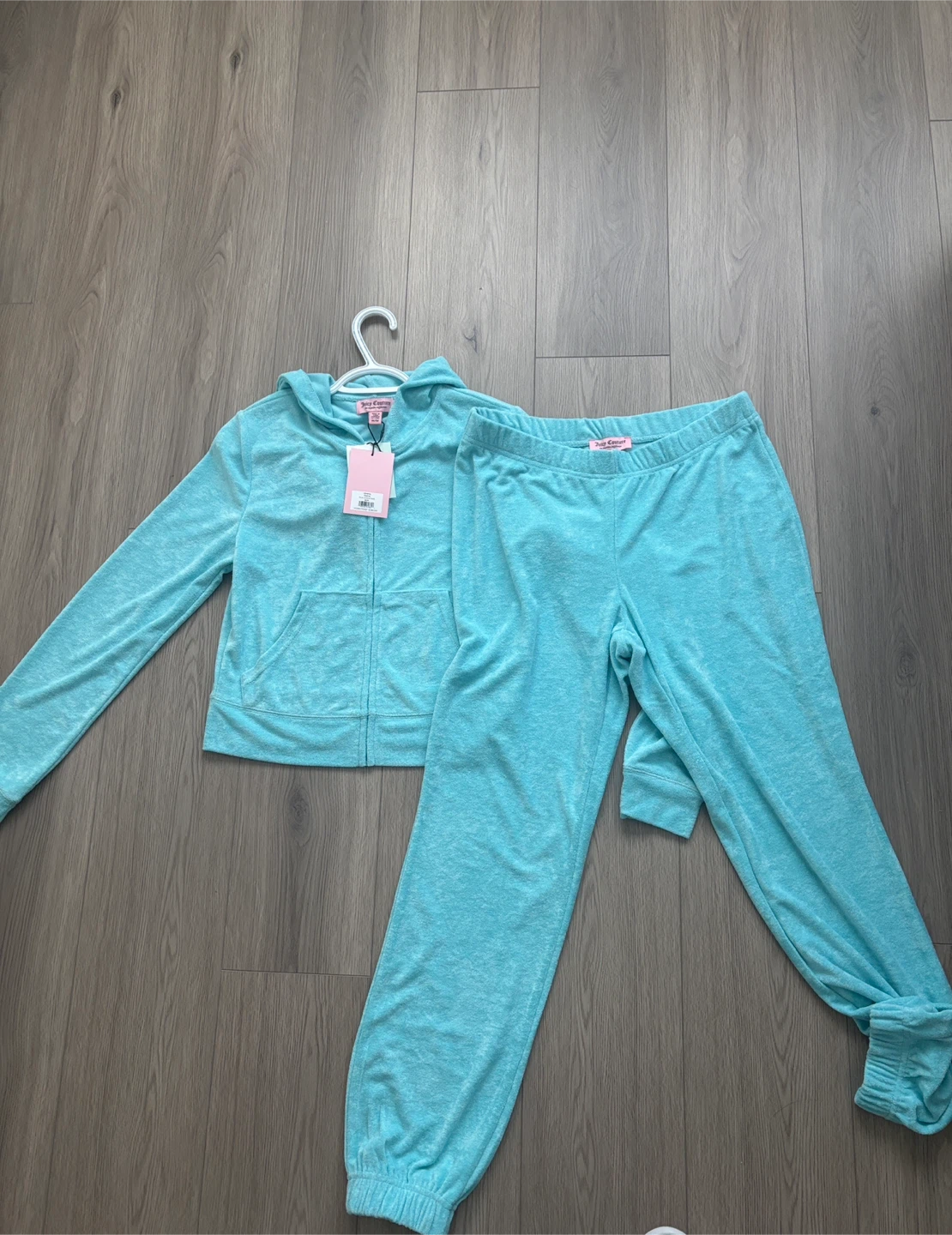 New with tag Juicy Couture crystal blue tracksuit set size M