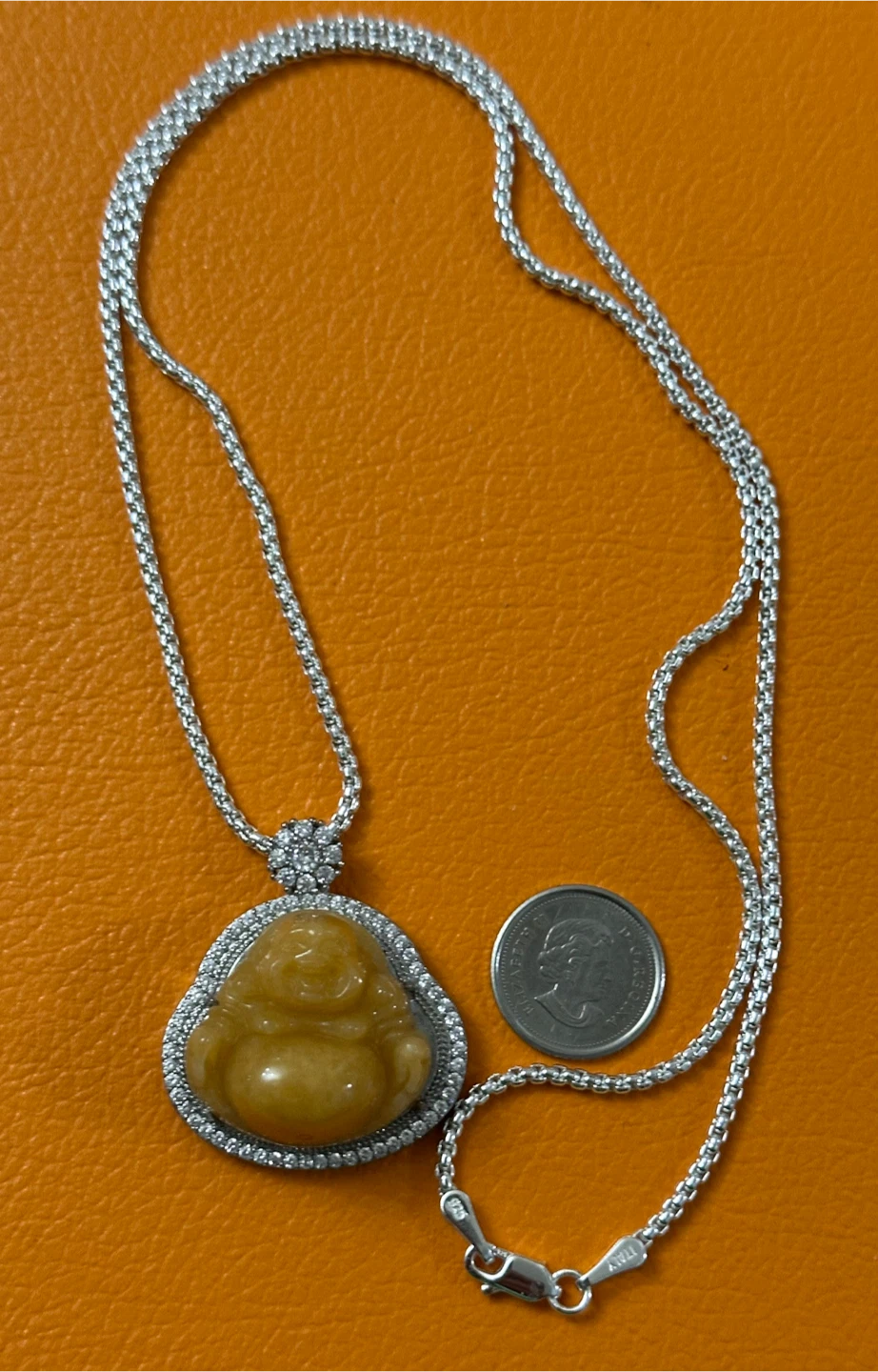 Golden Jade Buddha with 925 Silver Necklace - photo 3