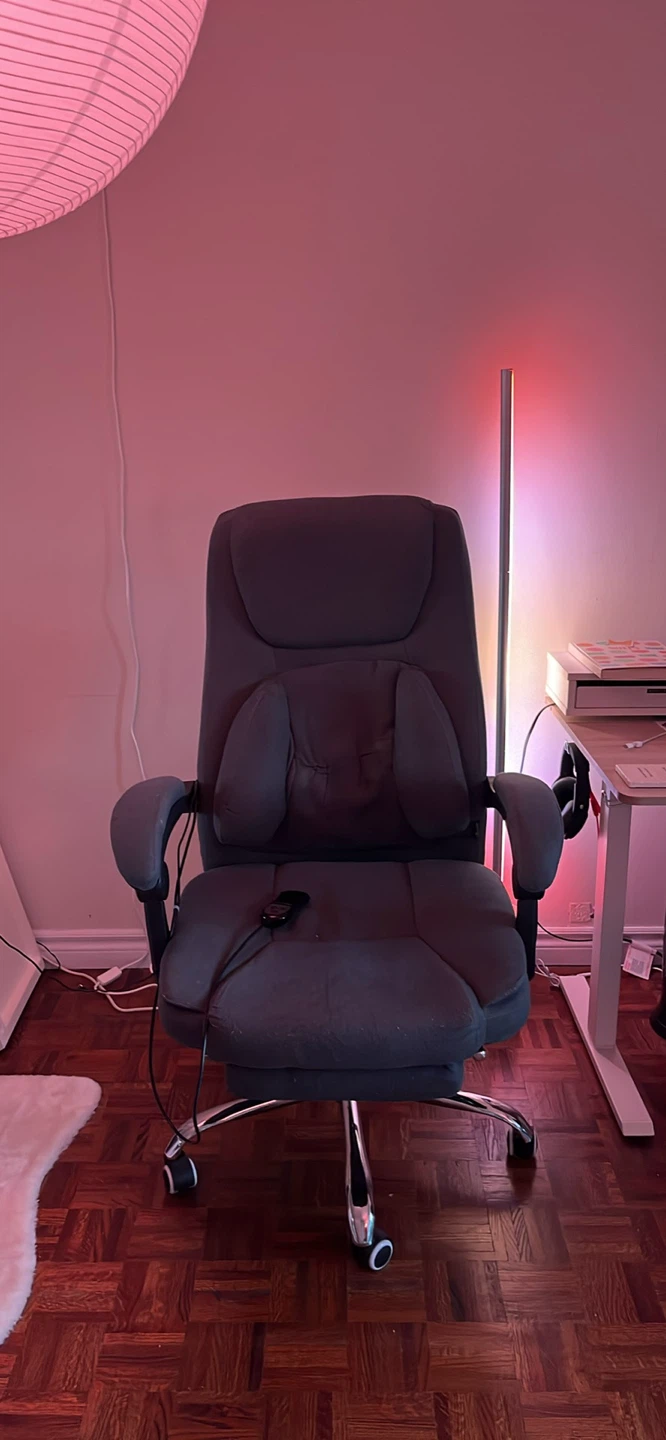 Grey Executive Massage Chair with Footrest
