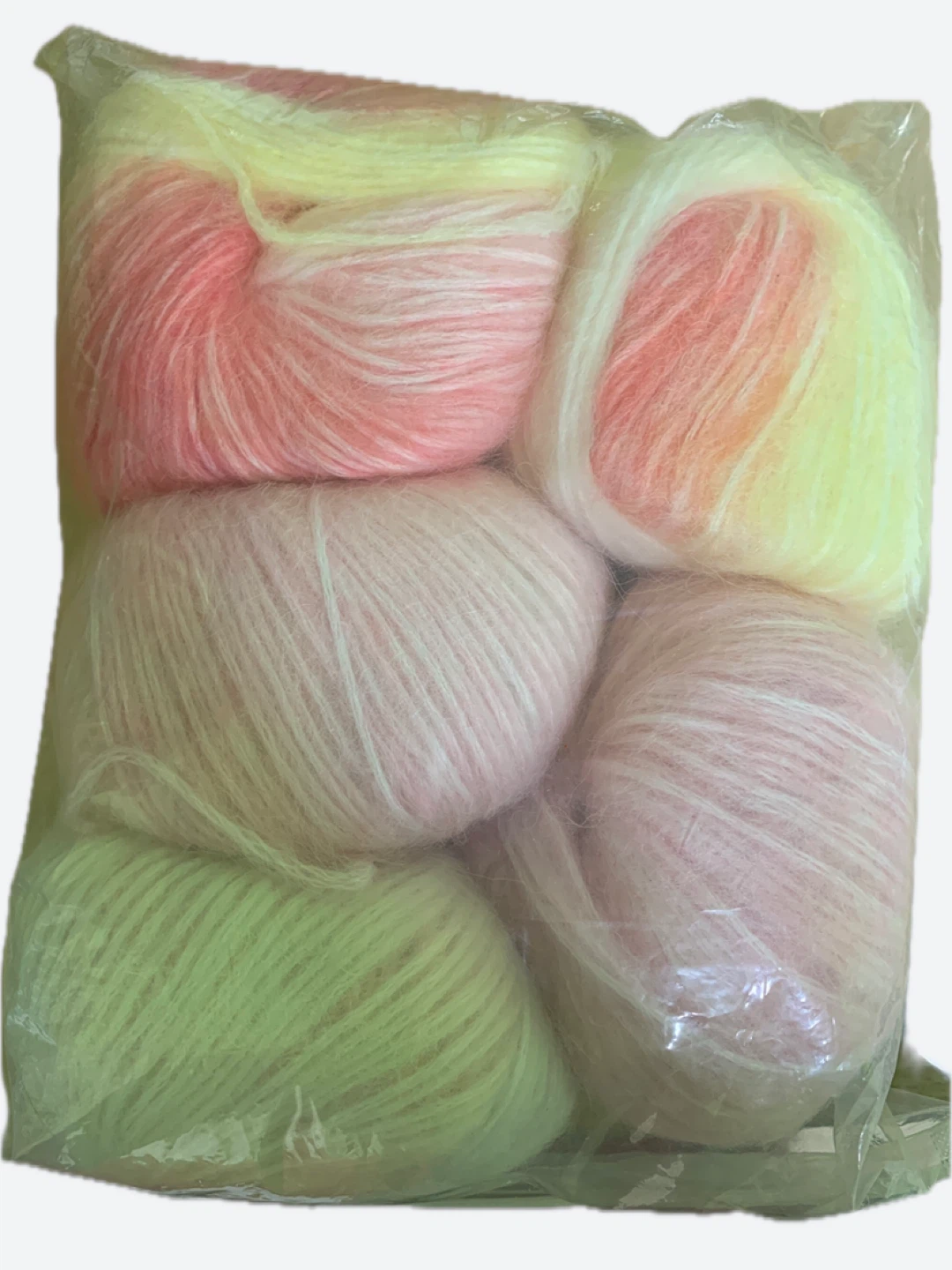 Mohair Blend Yarn - Pink, Yellow, Green - photo 2