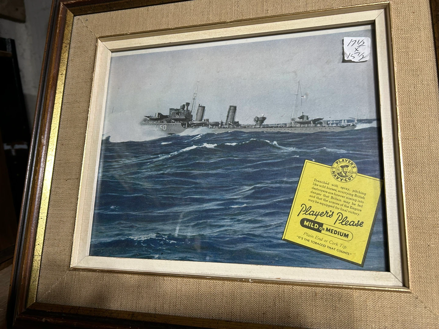 Framed Players Navy Cut Advertisement Print