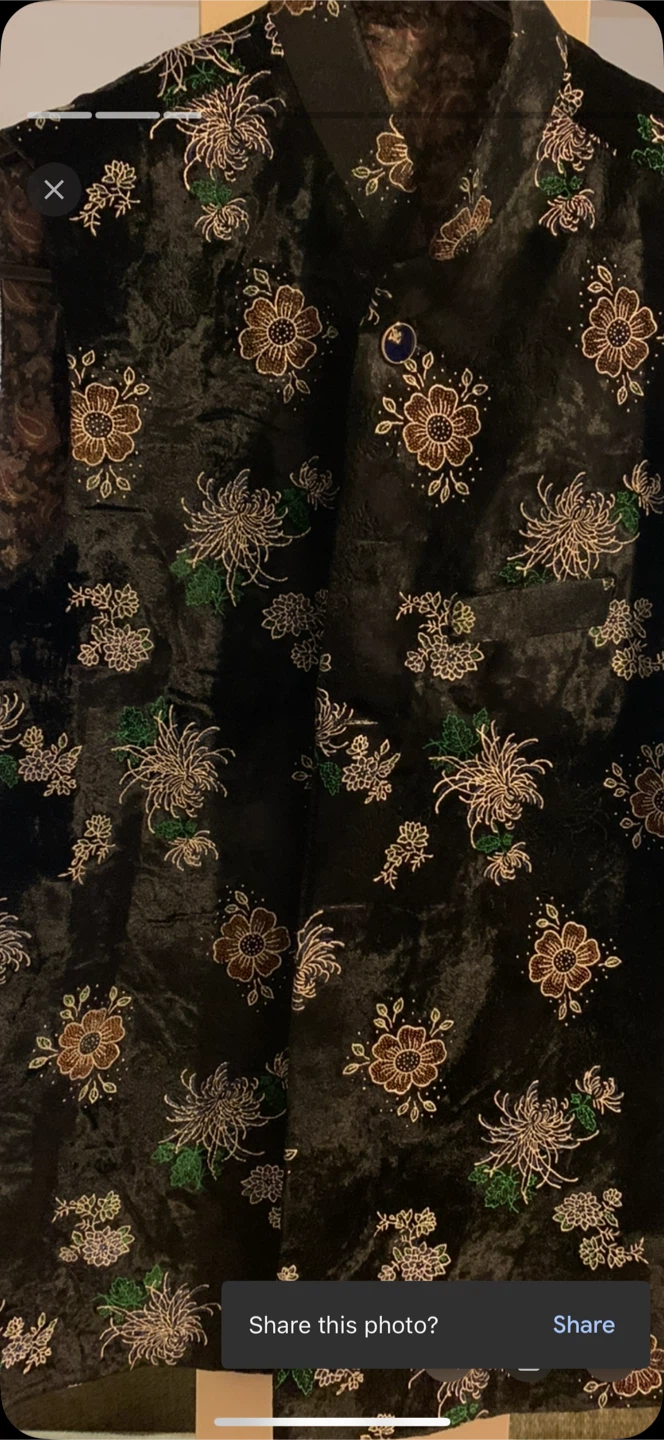 Embroidered Black Velvet Vest - photo 3