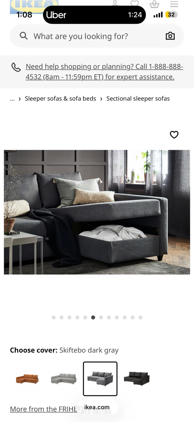 IKEA Friheten Sectional Sleeper Sofa Dark Gray - photo 4
