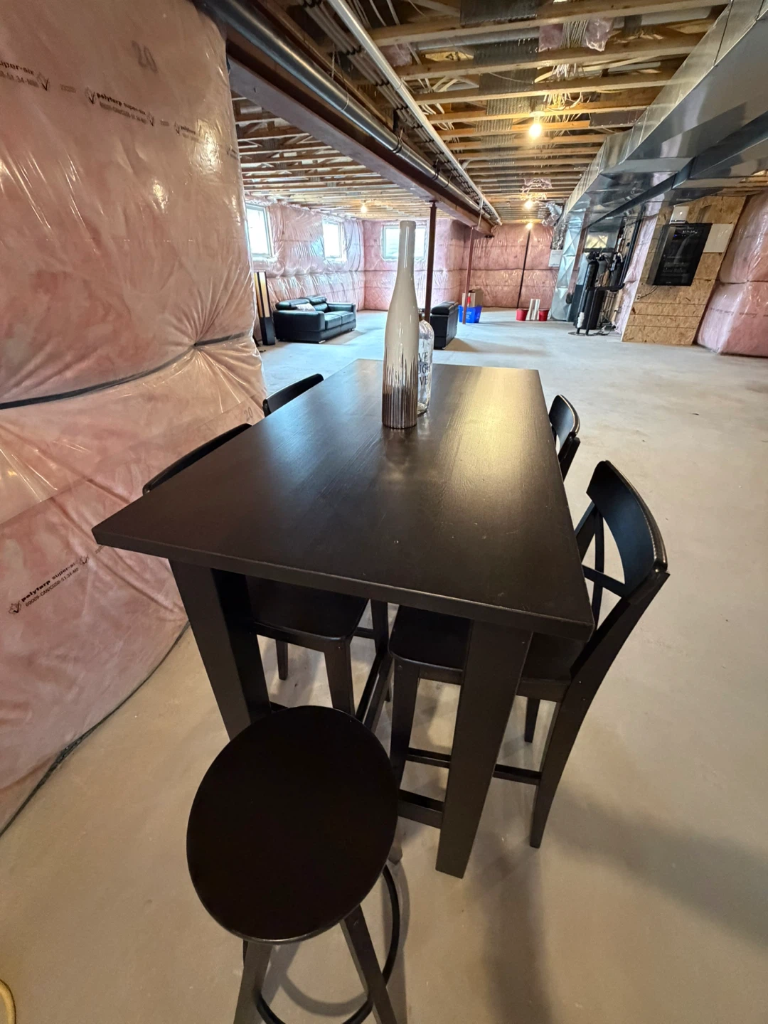 Black Bar Table and Stool Set - photo 4