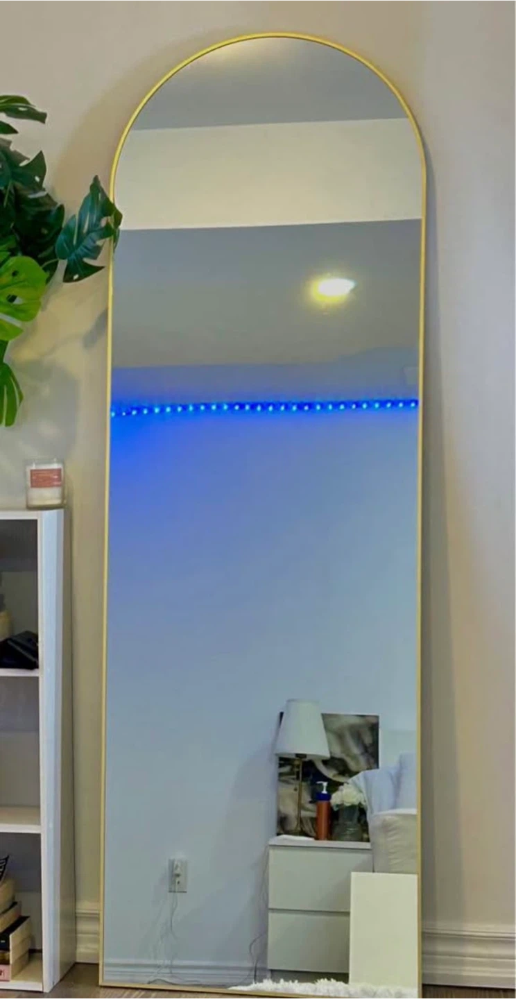 Arched Full Length Mirror with Gold Frame