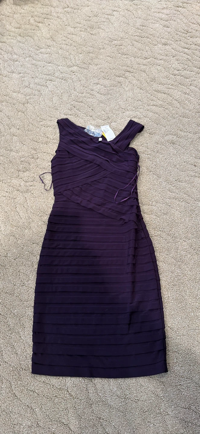 Women's Purple Sleeveless Ruffle Dress Size 2