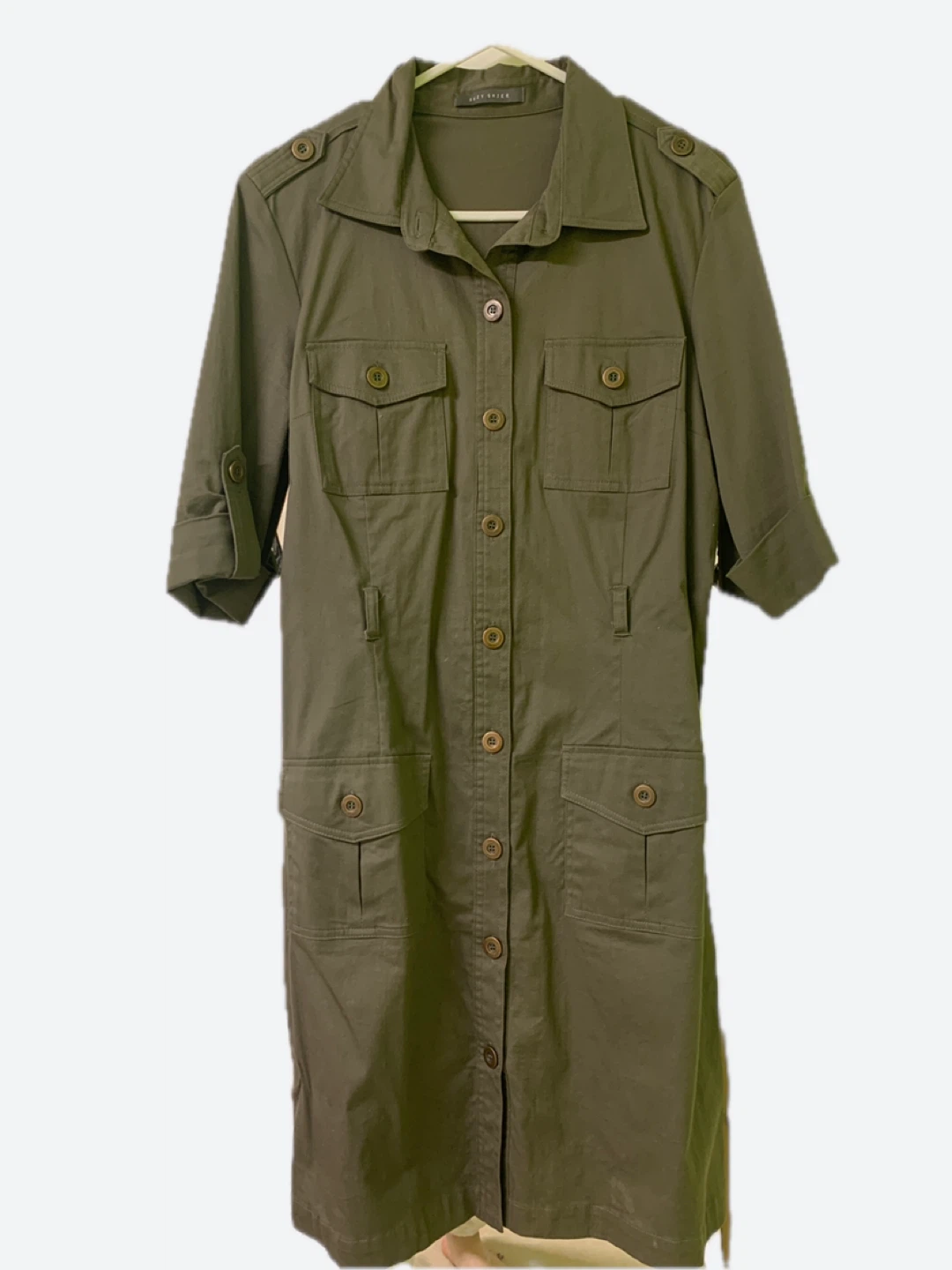 Cargo Style Dress - Olive Green