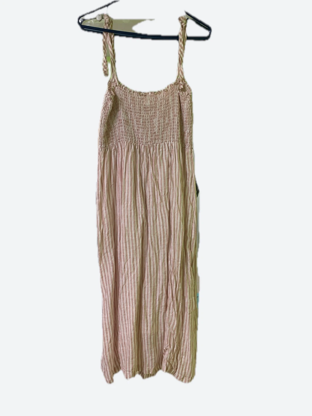 Smocked Striped Button-Up Maxi Dress - photo 2