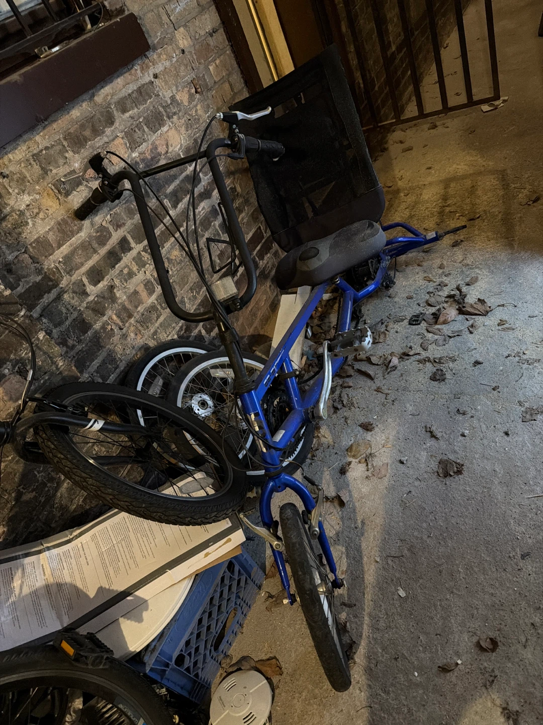 Blue Cruiser Bicycle with Basket