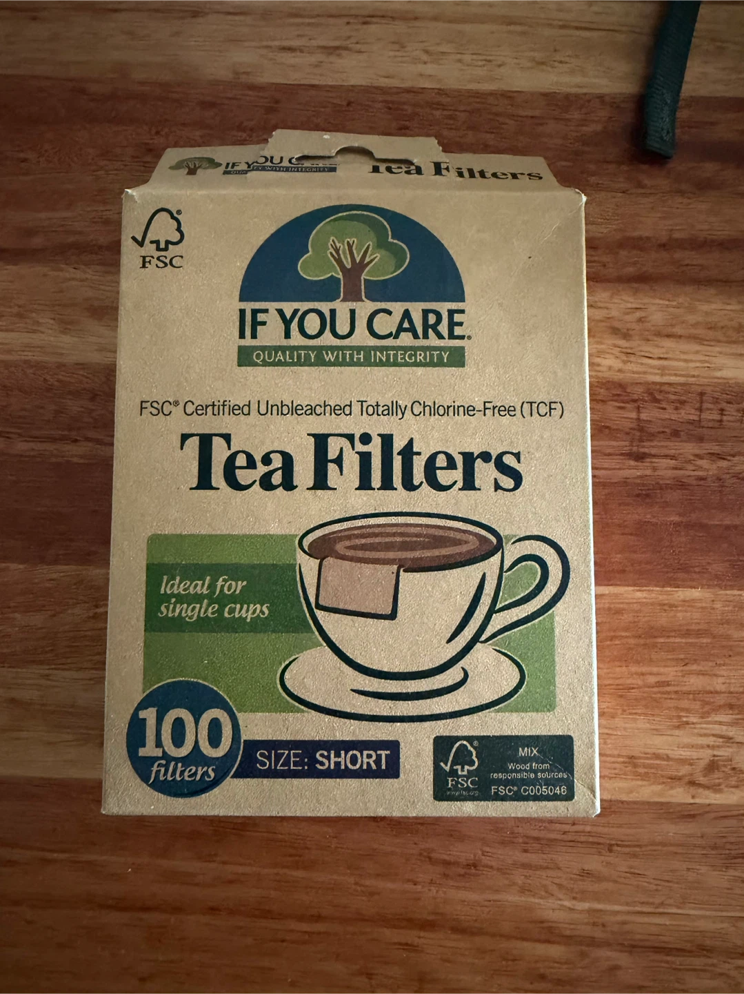 IF YOU CARE Tea Filters, Unbleached TCF, 100 Count, Short Size