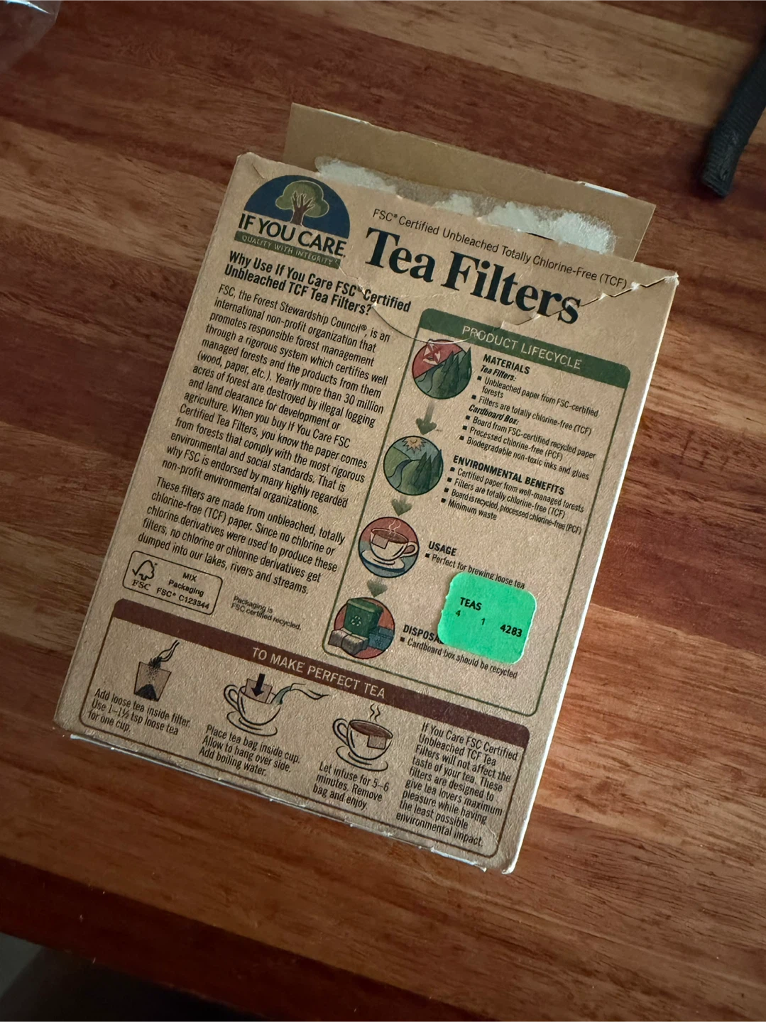 IF YOU CARE Tea Filters, Unbleached TCF, 100 Count, Short Size - photo 2