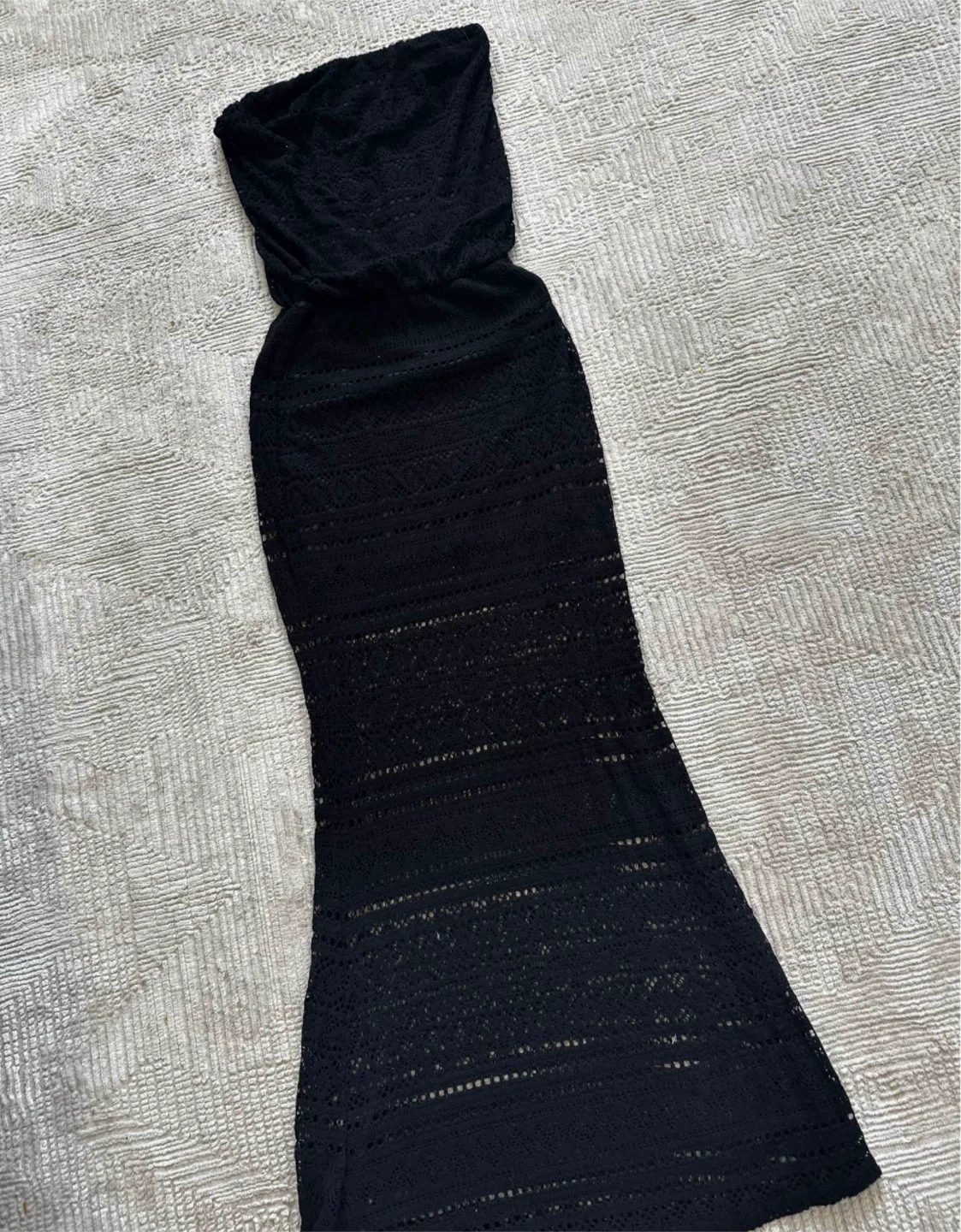 S-twelve Black Crochet Strapless Maxi Dress - photo 2