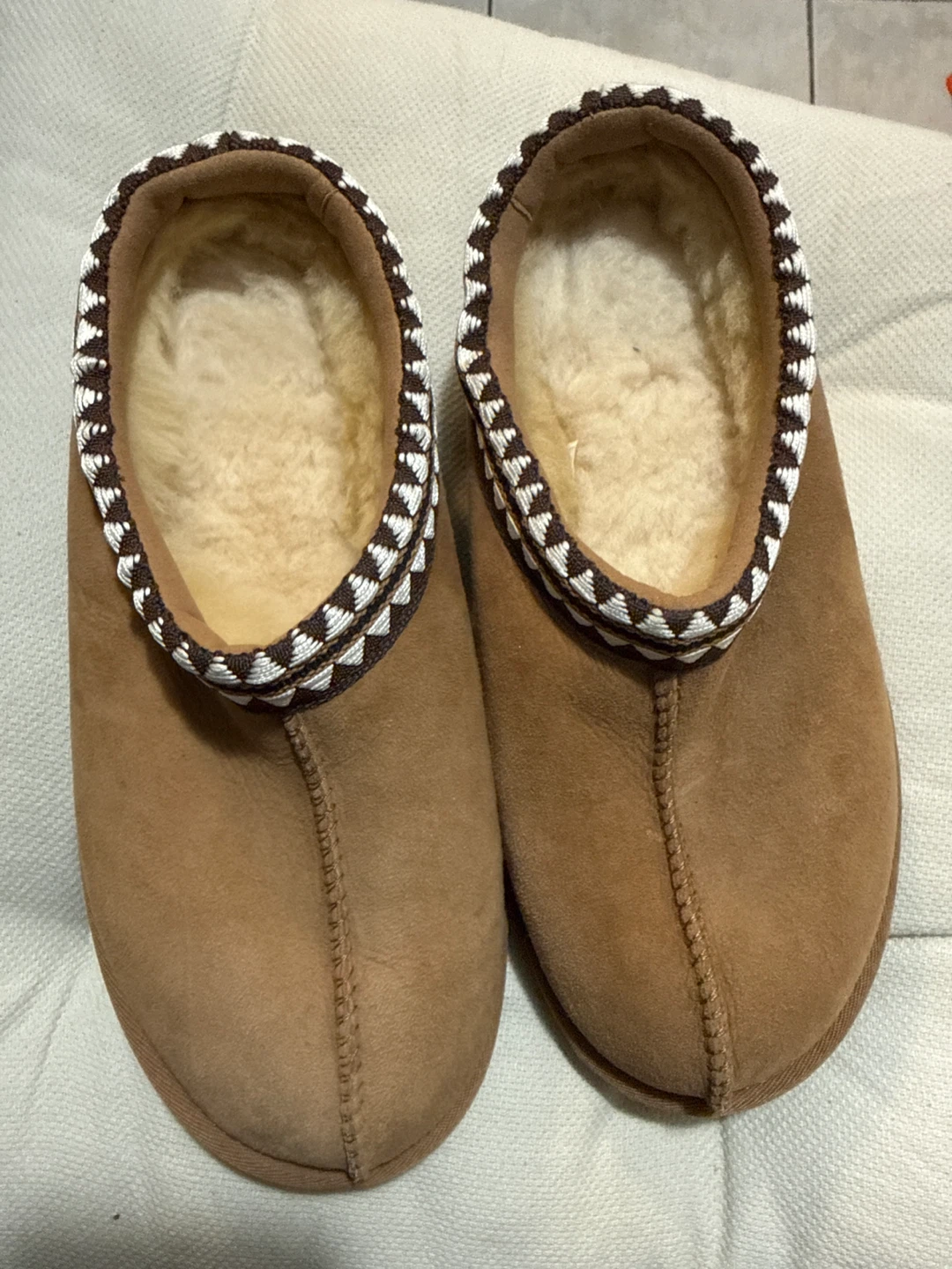 Brown Sheepskin Lined Slippers - Women's Size 7