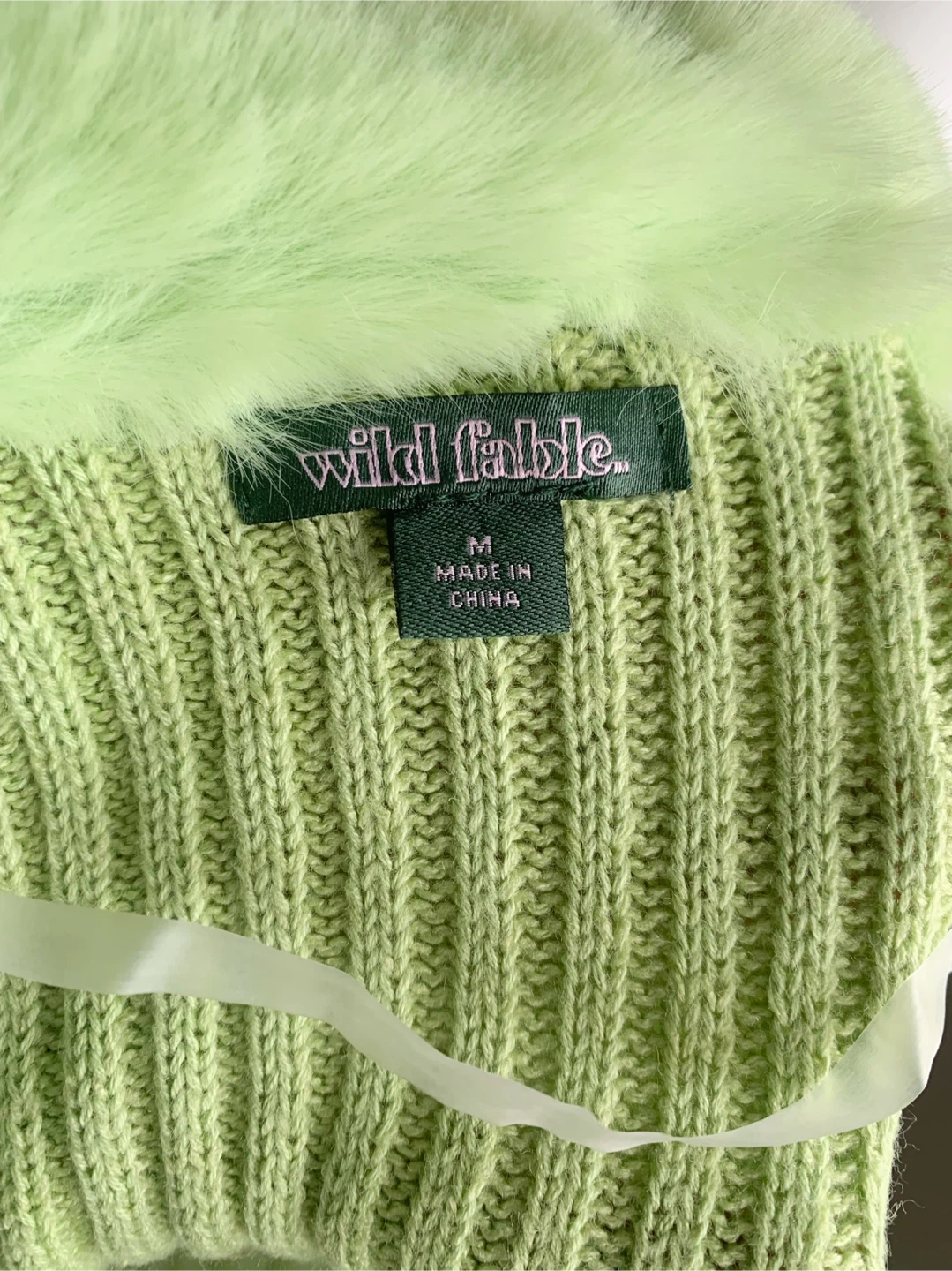 Wild Fable Light Green Fur Collar Cardigan M - photo 4