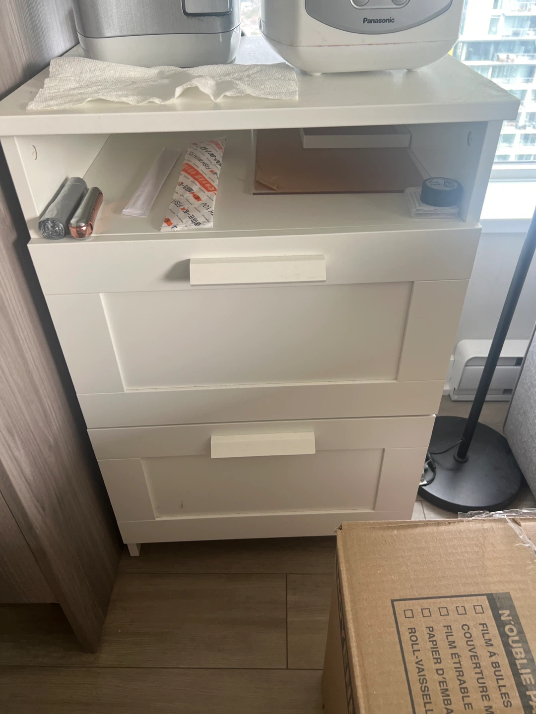 White 2-Drawer Small Cabinet