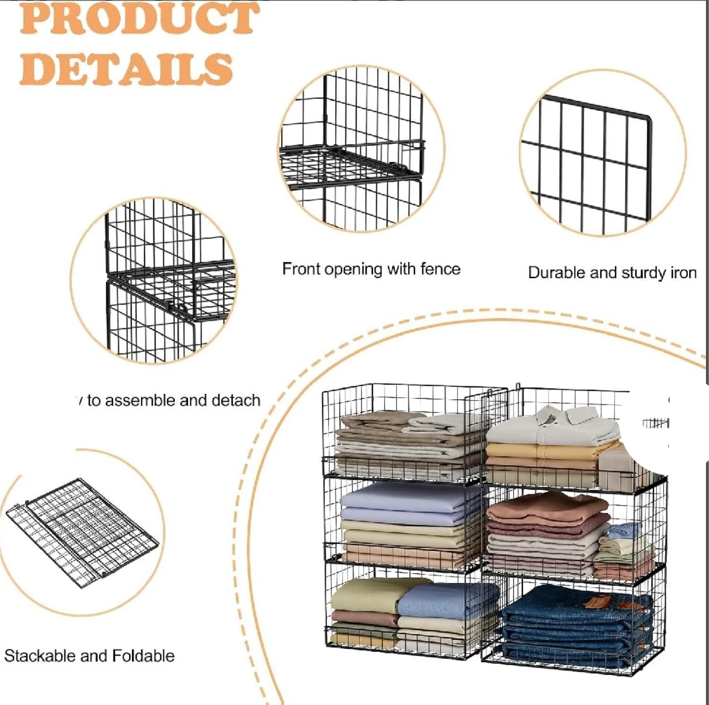 6 Tier Wire Storage Shelf Unit - Black - photo 3