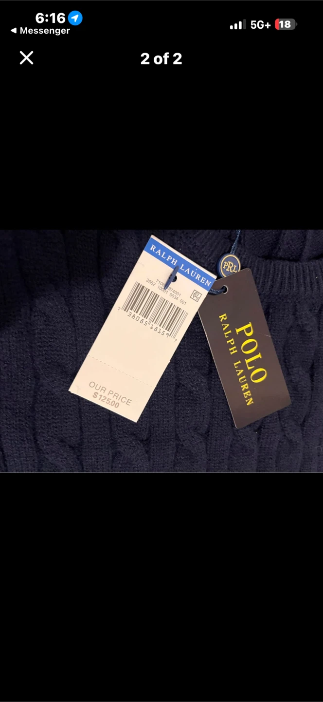 Polo Ralph Lauren Navy Cable Knit Sweater - photo 2