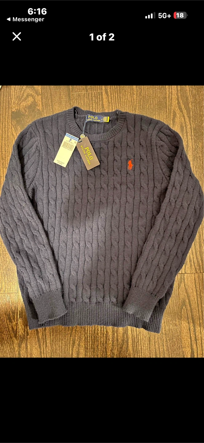 Polo Ralph Lauren Navy Cable Knit Sweater