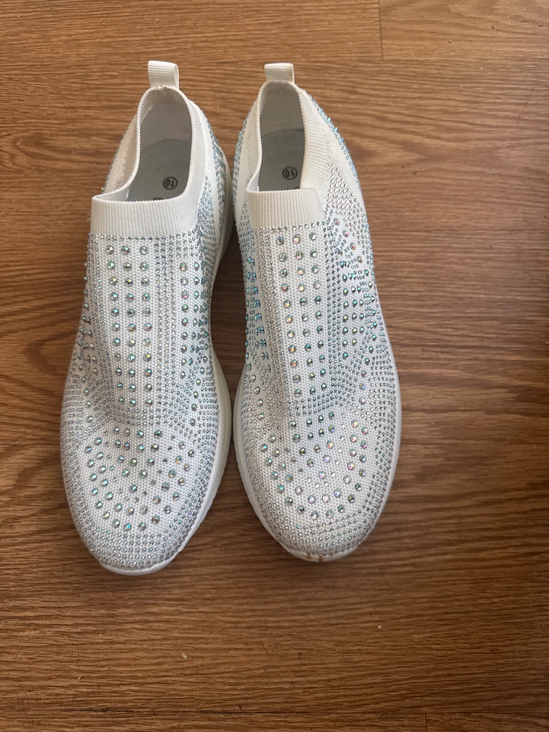 Women's Rhinestone Slip-on Sneakers Size 10