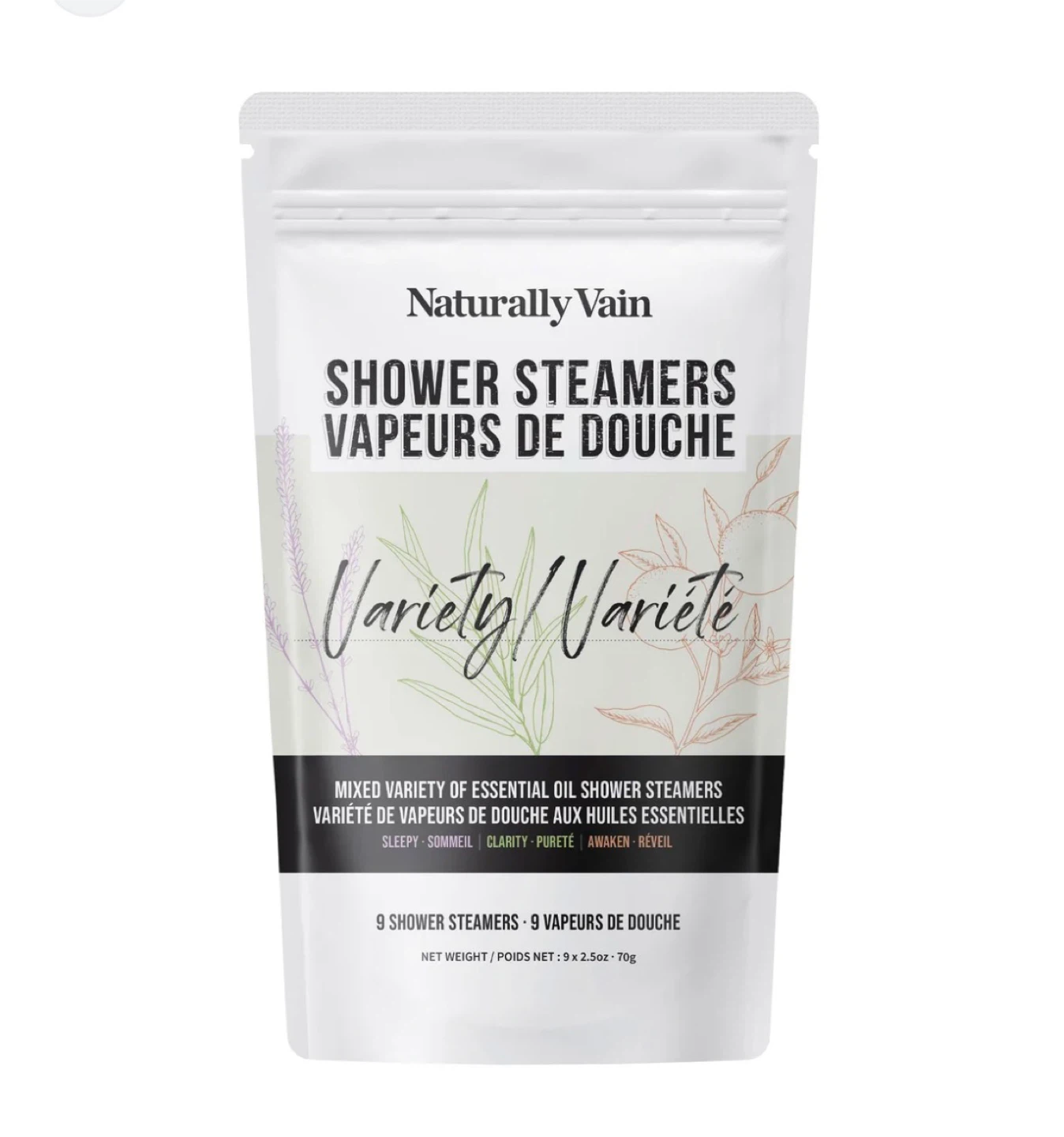 Naturally Vain Shower Steamers – Variety Pack (9)🇨🇦